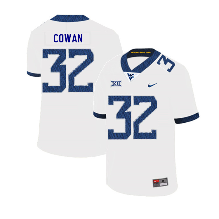 2019 Men #32 VanDarius Cowan West Virginia Mountaineers College Football Jerseys Sale-White